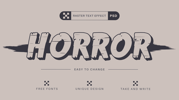 PSD Horror - Editable Text Effect,  Font Style