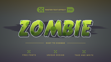 Zombie - Editable Text Effect,  Font Style psd