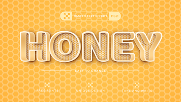 psd honung - redigerbar text effekt, font stil
