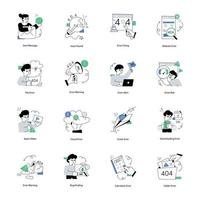 Set of Errors Flat Illustrations vector