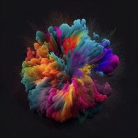 colorful pigment exploding background, ai generation photo