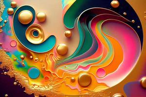 Vibrant Abstract Oil Painting background, ai generation photo