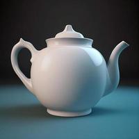 white ceramic teapot, ai generation photo