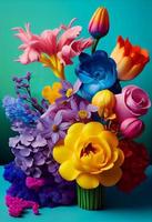 floristry flowers background, ai generation photo