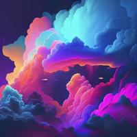 abstract colorful clouds background, ai generation photo