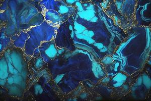 Stone azurite background texture, ai generation photo