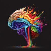 explosion of human brain, ai generation photo