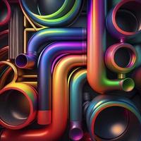colorful metal pipes background, ai generation photo