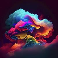 abstract colorful clouds background, ai generation photo