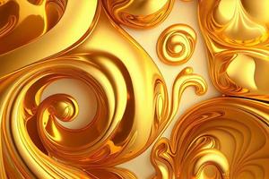 Golden liquid background, ai generation photo