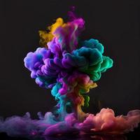 colorful pigment exploding background, ai generation photo