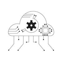 nube informática tecnología global red icono vector