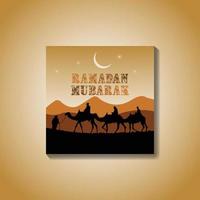 Ramadan mubarak social media template. vector