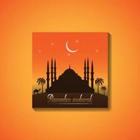 Ramadan mubarak social media template. vector
