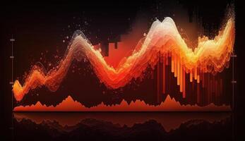 , stock market chart lines, financial graph on technology abstract background represent financial crisis, financial meltdown. Technology concept, trading market concept. photo