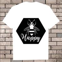 honey bee Black vector Illustration, Graphic T-Shirt Design Eps