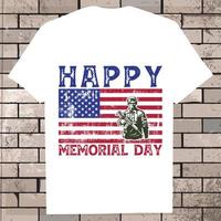 Memorial Day T-Shirt Vector illustration, USA flag