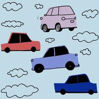 ilustración de un coche y vehículo fumar modelo vector