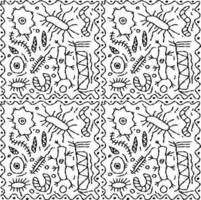 1 YKW abstract doodle seamless pattern hand drawn vector