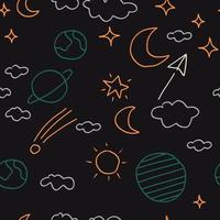 night in universe pattern hand drawn vector
