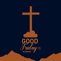 good Friday banner and social media post vector