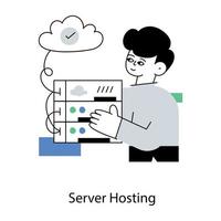 Trendy Server Hosting vector