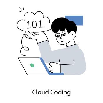 codificación en la nube de moda vector