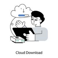 Trendy Cloud Download vector