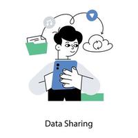 Trendy Data Sharing vector