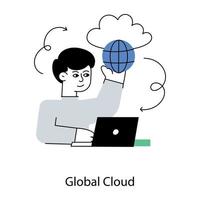 Trendy Global Cloud vector