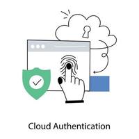 Trendy Cloud Authentication vector