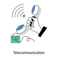 Trendy Telecommunication Concepts vector