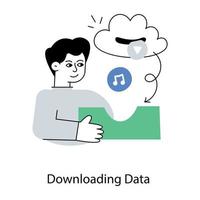 Trendy Downloading Data vector