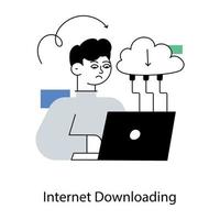 Trendy Internet Downloading vector