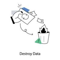 Trendy Destroy Data vector