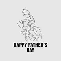 Happy Father's day greeting card with typography letter and t-shirt vector