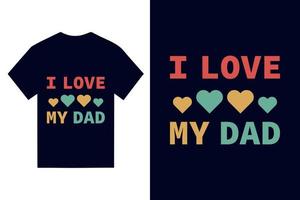 happy father's day greeting card with typography letter and t-shirt vector