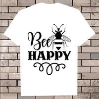 honey bee Black vector Illustration, Graphic T-Shirt Design Eps