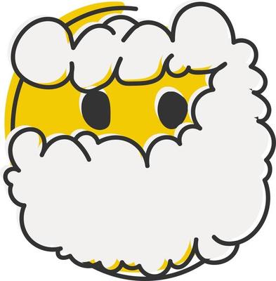 Single emoji icon. Fun icon. Emoticon. Emoji in foam. Hand drawn, flat style emoticon.