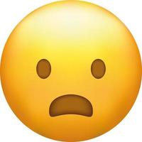 Astonished emoji. Shocked emoticon with gasping face vector