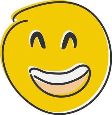 Single emoji flat style, hand draw icon. Fun icon. Emoticon.