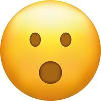 Astonished emoji. Shocked emoticon with gasping face vector