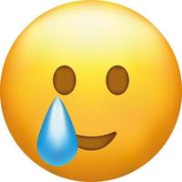 Cute emotional emoji emoticon with tears of joy. vector