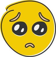 Pleading face emoji. Yellow face emoji with a small frown, and large eyes, as if begging or pleading.Popular chat elements. vector