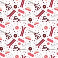 Seamless pattern with sewing tools. Colorful background vector