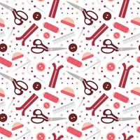 Seamless pattern with sewing tools. Colorful background vector