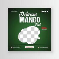 especial y sano mango frutas social medios de comunicación enviar modelo con un minimalista y sencillo estilo diseño para tu negocio vector