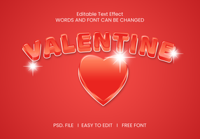 effet de texte saint valentin psd