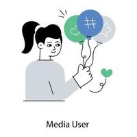 Trendy Media User vector