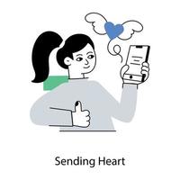 Trendy Sending Heart vector